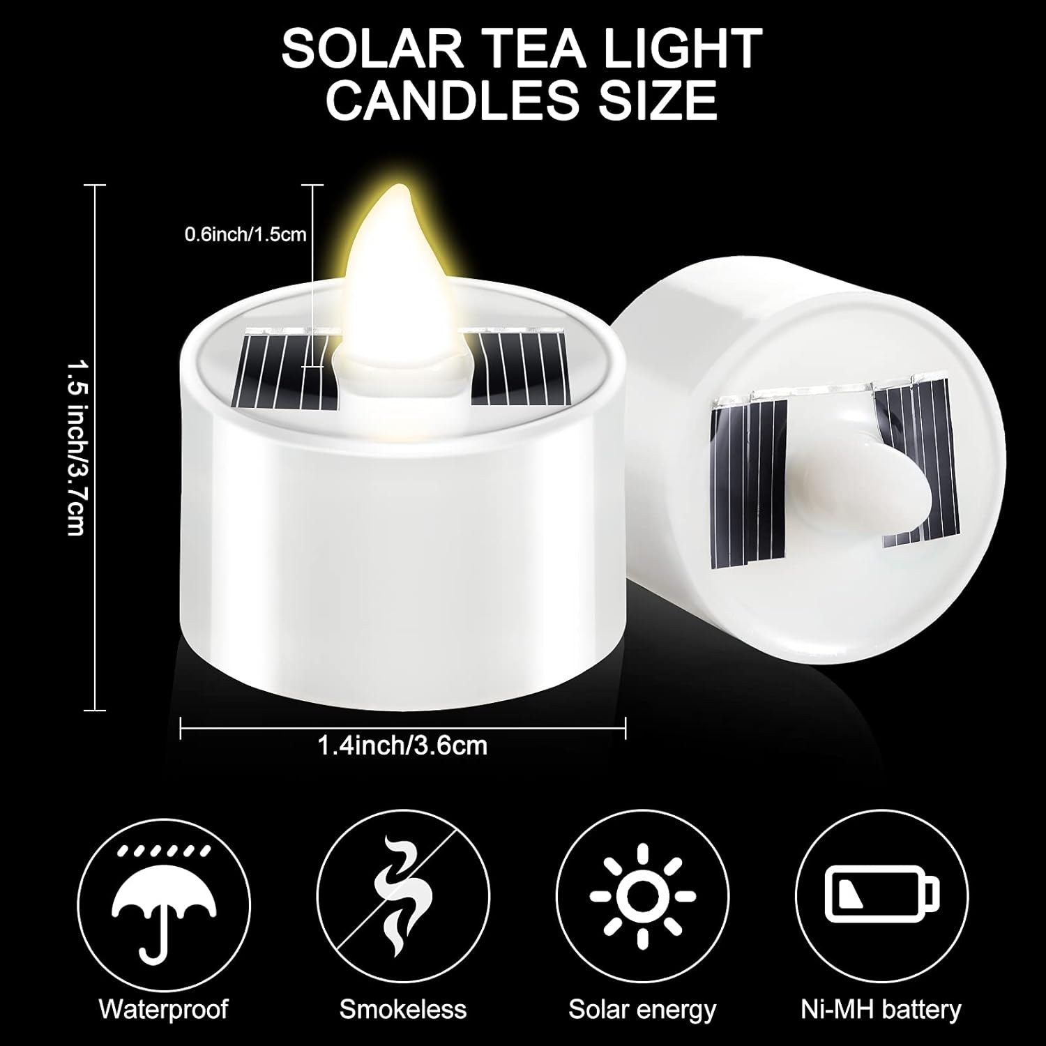 Solar LED Tea Light Candles - Waterproof Flameless Solar Powered Candles - Image 5