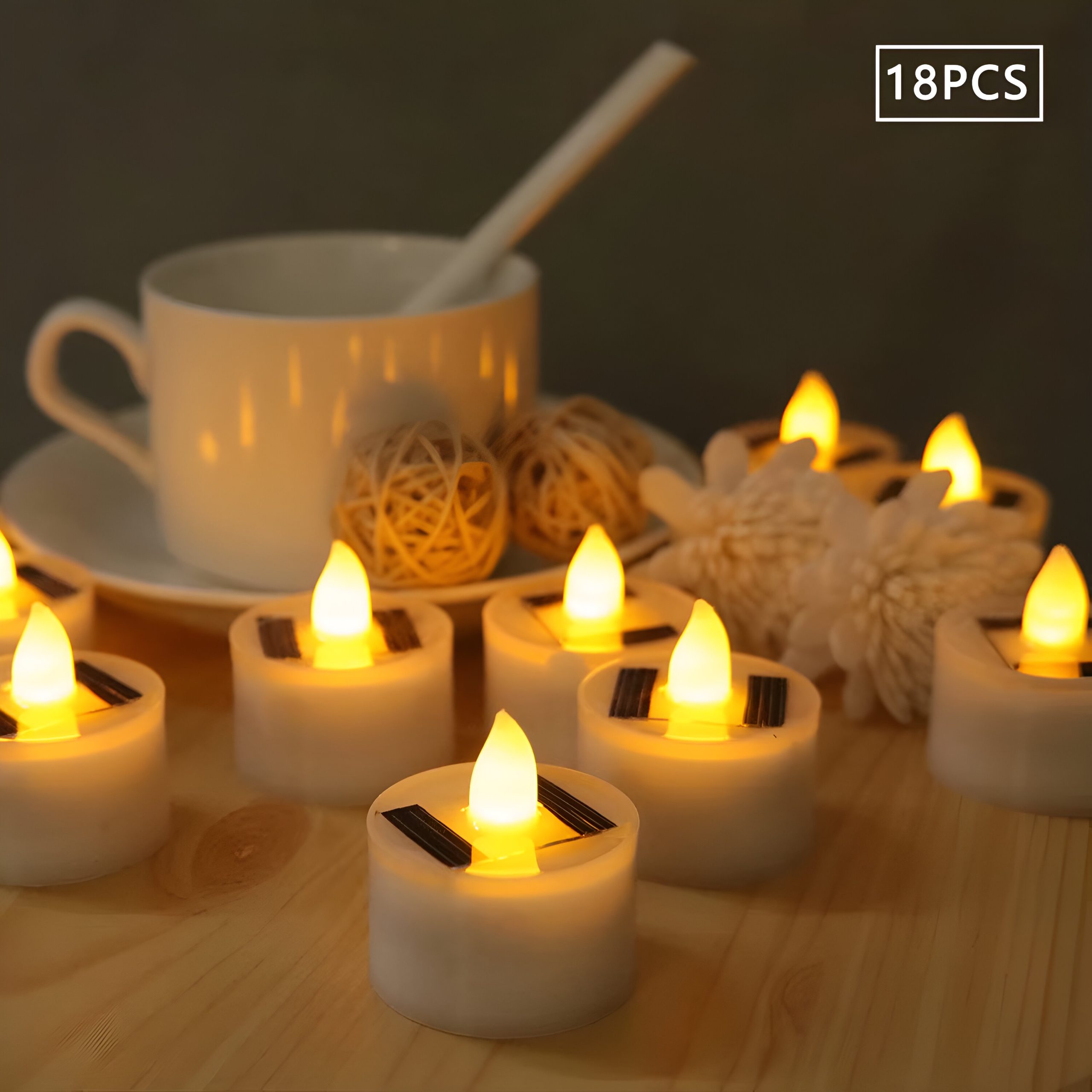 Solar LED Tea Light Candles - Waterproof Flameless Solar Powered Candles - Image 3