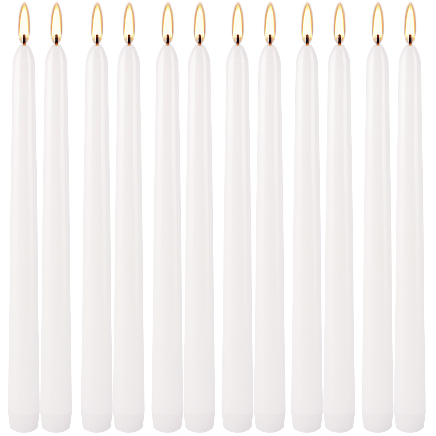 12 Pcs White Drip-Free Taper Candles - Image 5