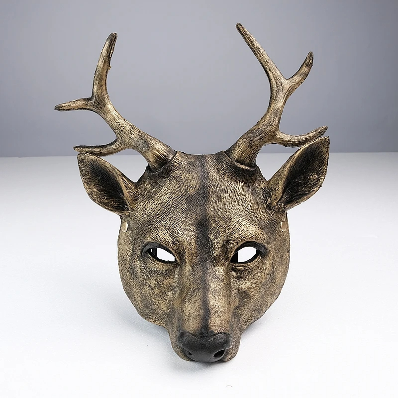 Halloween Cosplay White Deer Mask with Antlers for Men - Image 2