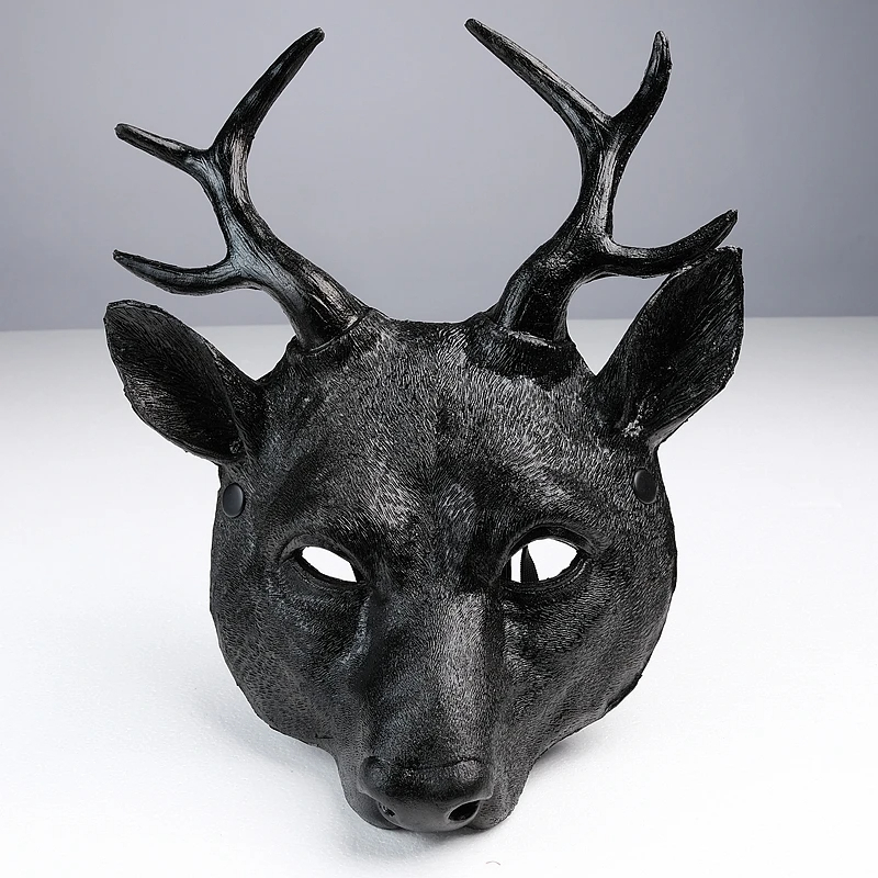 Halloween Cosplay White Deer Mask with Antlers for Men - Image 4