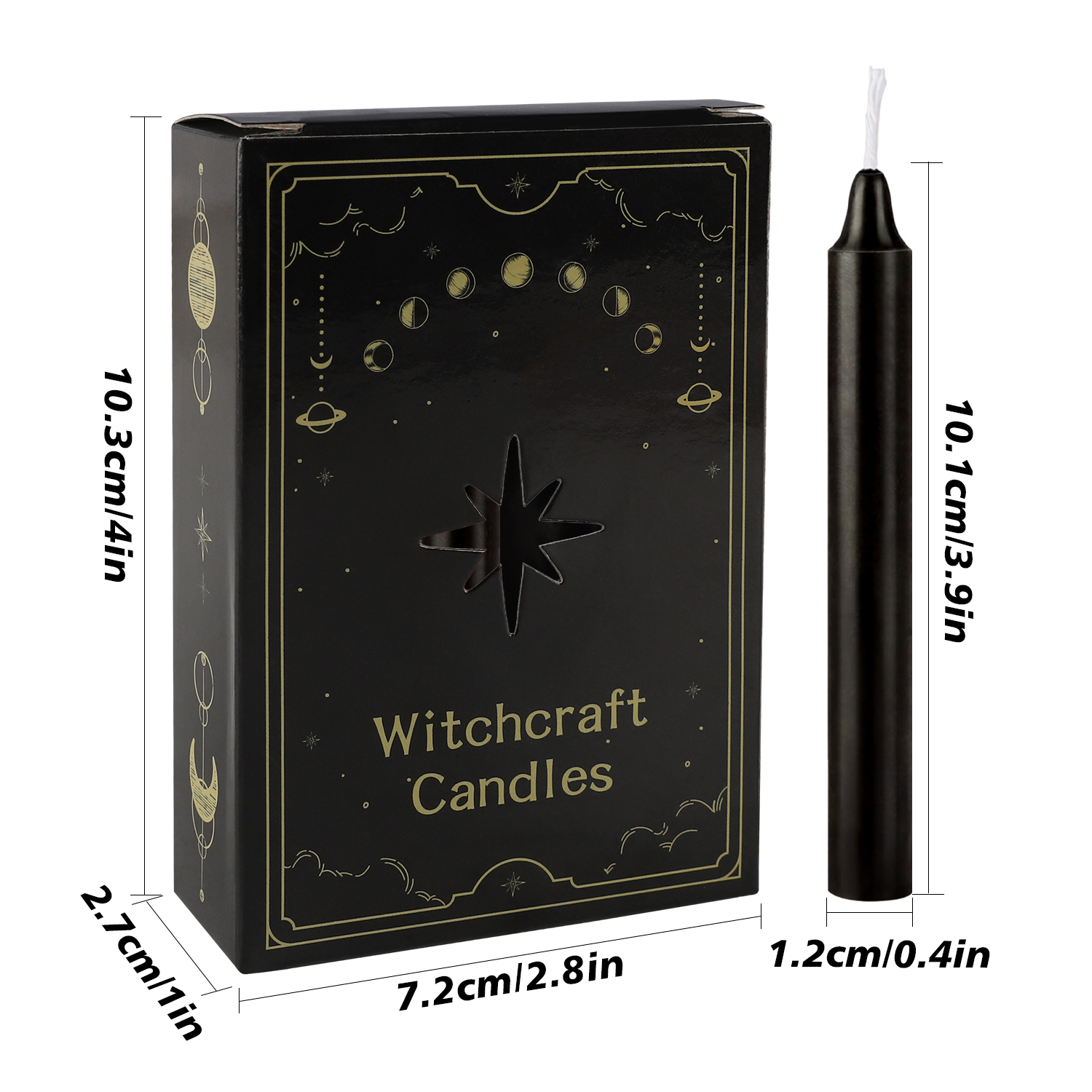 12 Pcs Black Taper Candles - Image 5