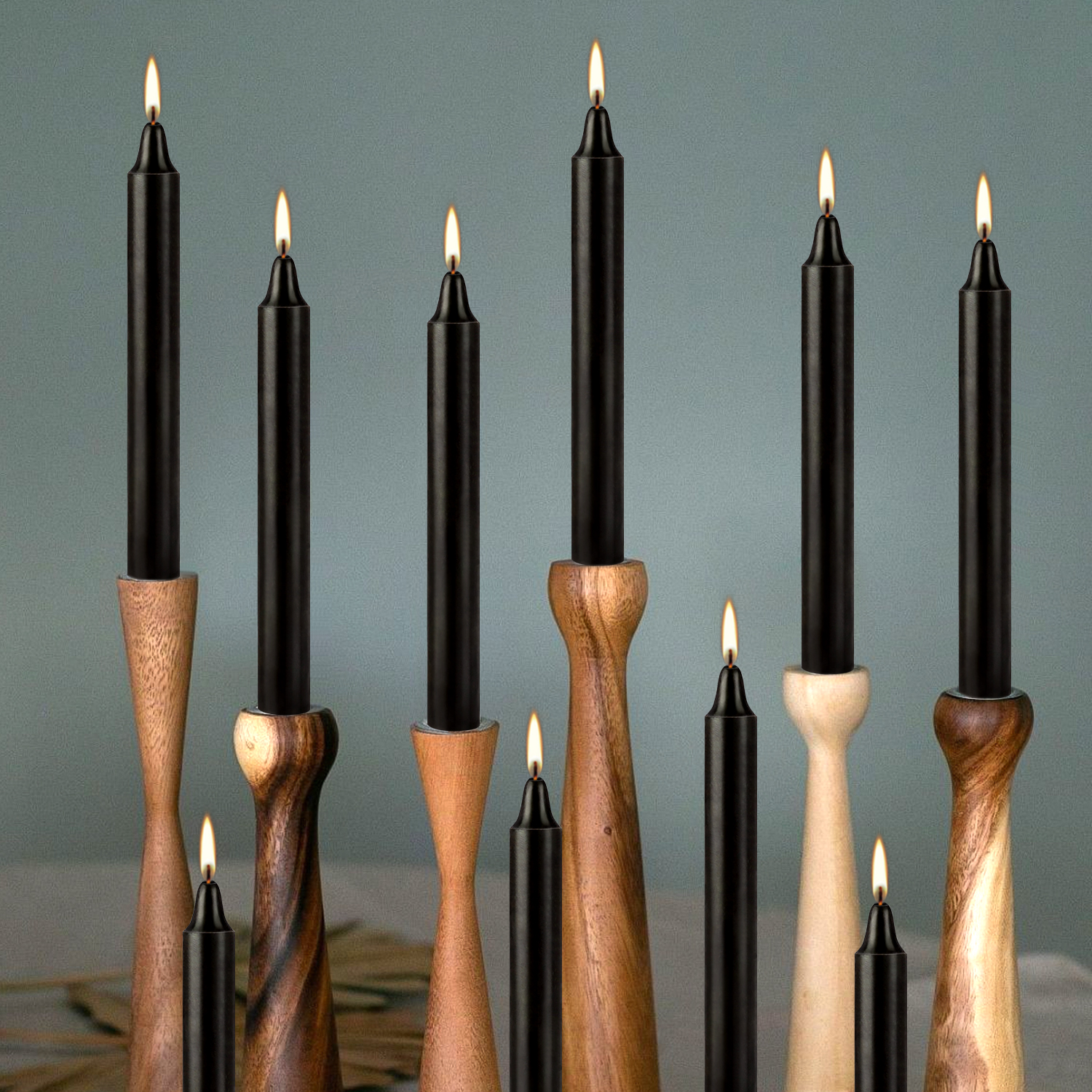 12 Pcs Black Taper Candles - Image 2