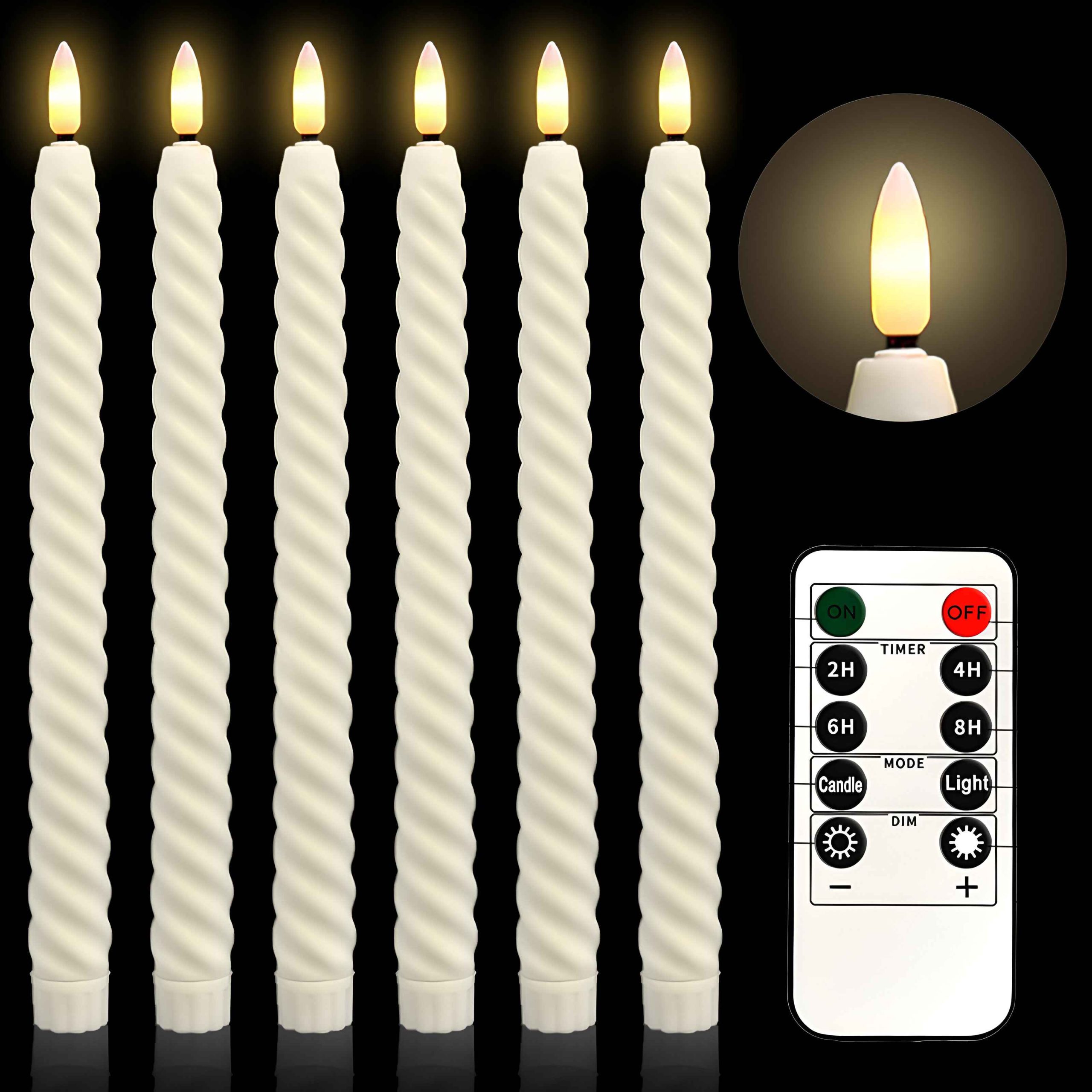 Flameless LED Taper Candles with Remote Control & Timer - Image 4