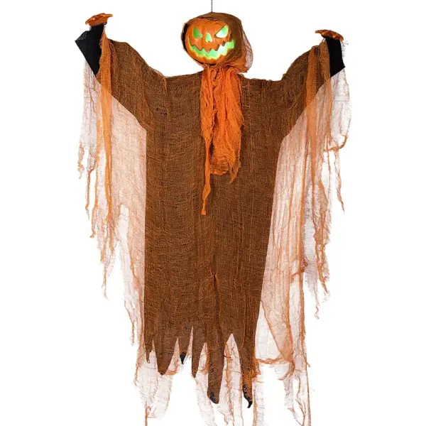 Halloween Hanging Pumpkin Head with Green Light and Sound