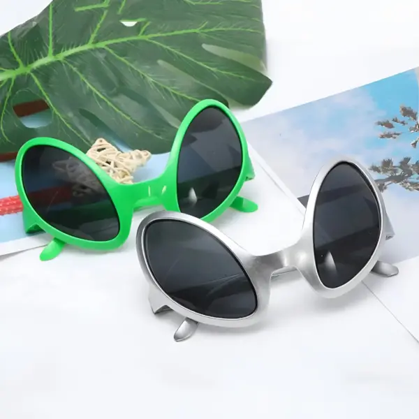 Funny Alien Sunglasses with Rainbow Lenses for Parties & Costumes