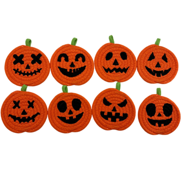 Halloween Pumpkin Coasters Set