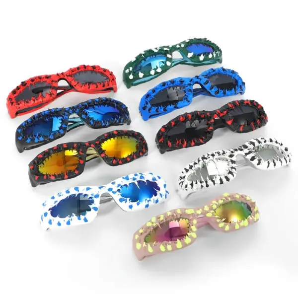 Trendy Dark Mutant Drip Gel Sunglasses with Venom Spot Design