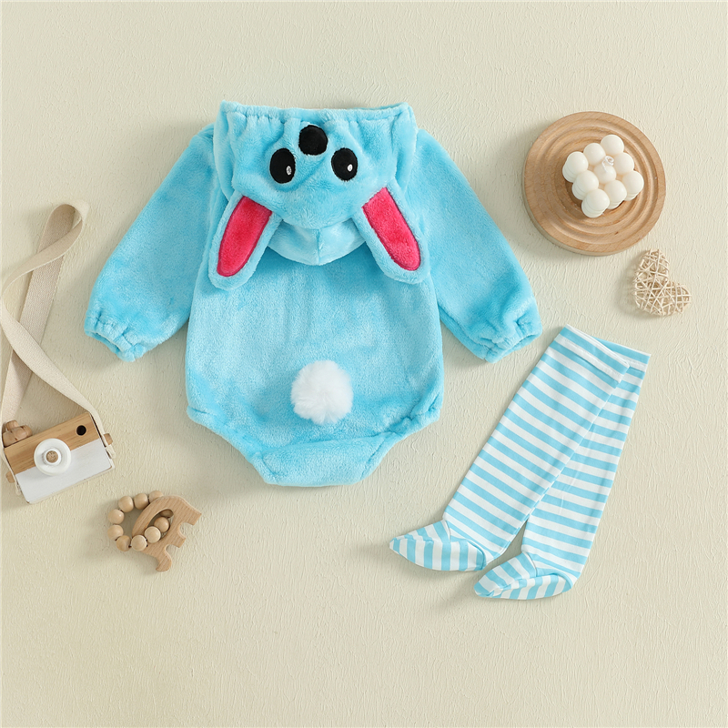 Baby Halloween Romper Costume with Hood & Stockings 2-Piece Set - Image 3
