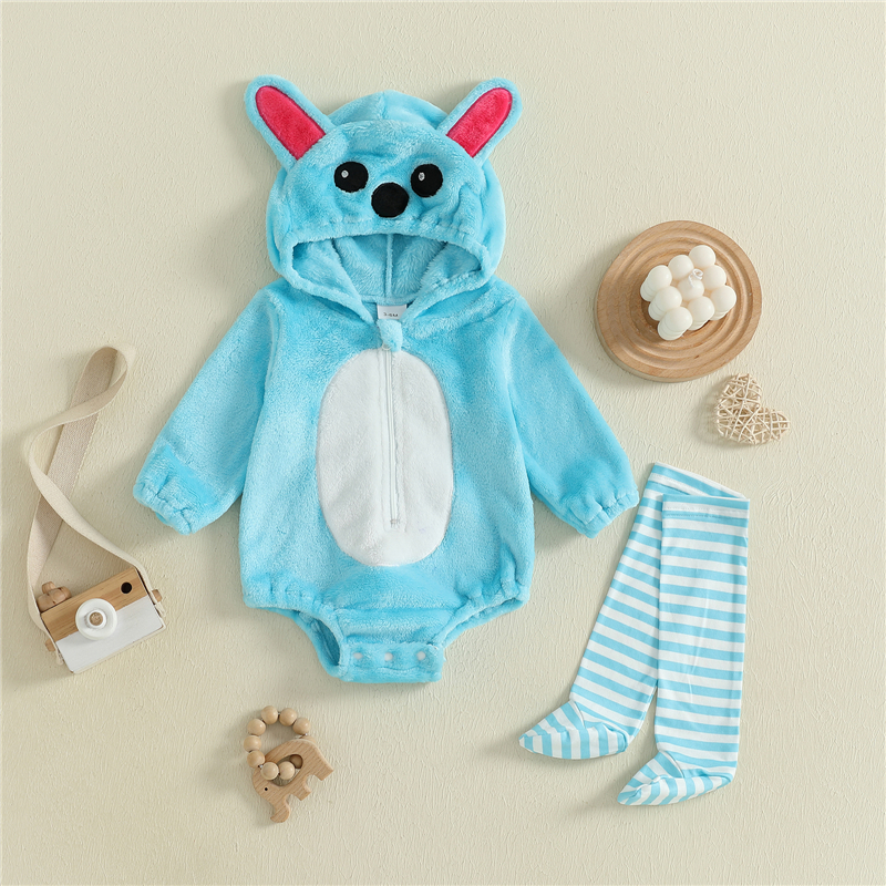 Baby Halloween Romper Costume with Hood & Stockings 2-Piece Set - Image 2