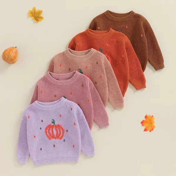Baby Pumpkin Halloween Sweater for Boys and Girls - Cozy Autumn Knit Pullover