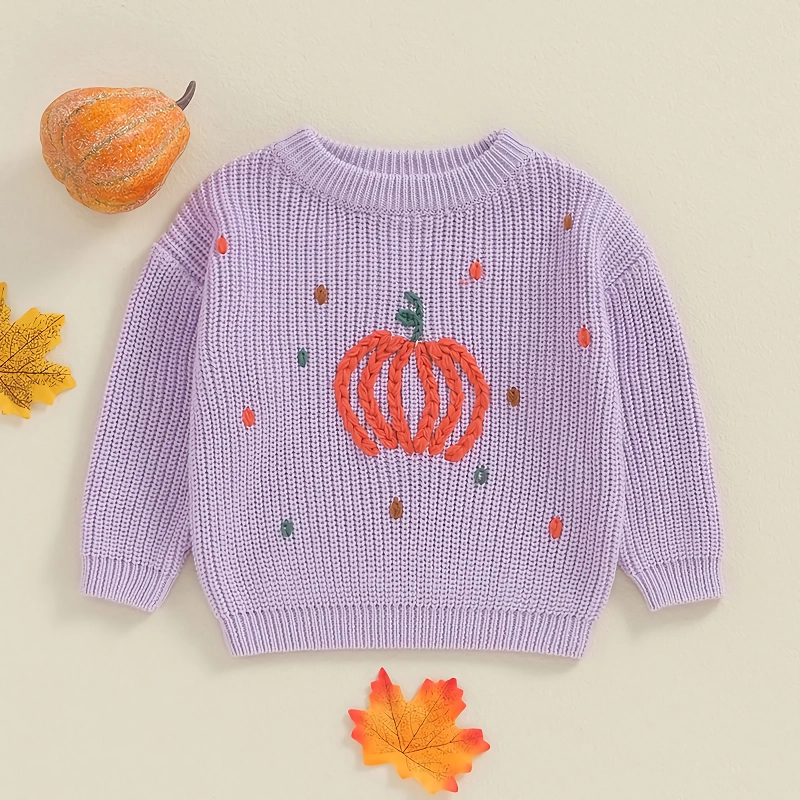 Baby Pumpkin Halloween Sweater for Boys and Girls - Cozy Autumn Knit Pullover - Image 2