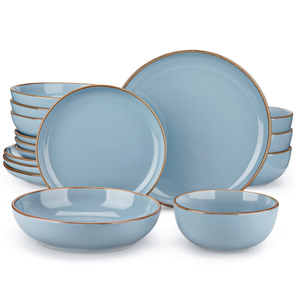 Elegant Ceramic Glaze Tableware Set - Dinner, Dessert, Soup Plates & Bowls