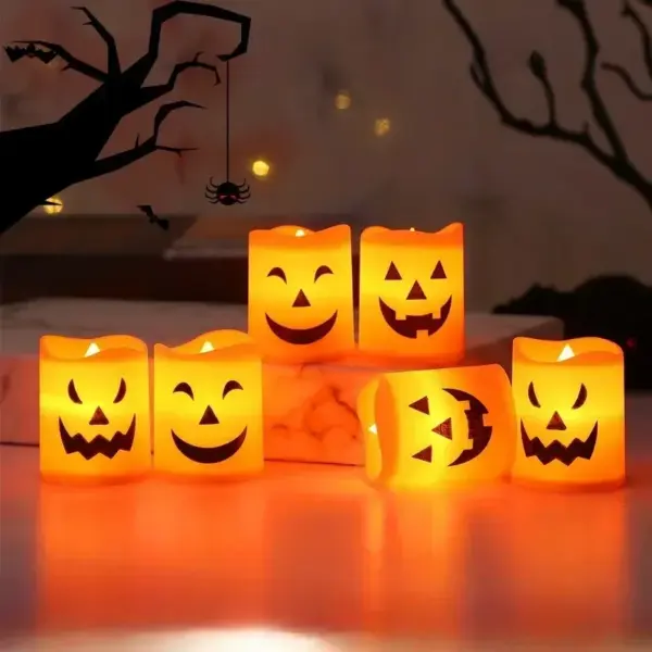 Flameless LED Tea Lights - Battery Operated Halloween Candles for Home & Party Decor
