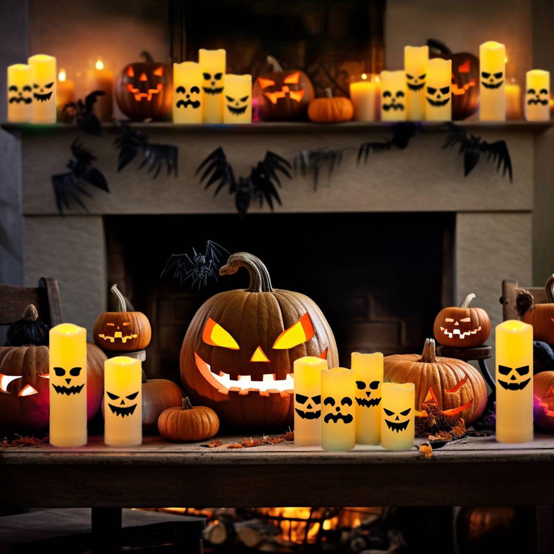 12-48pcs Halloween LED Ghost Flickering Candles with Remote and Timer - Image 4