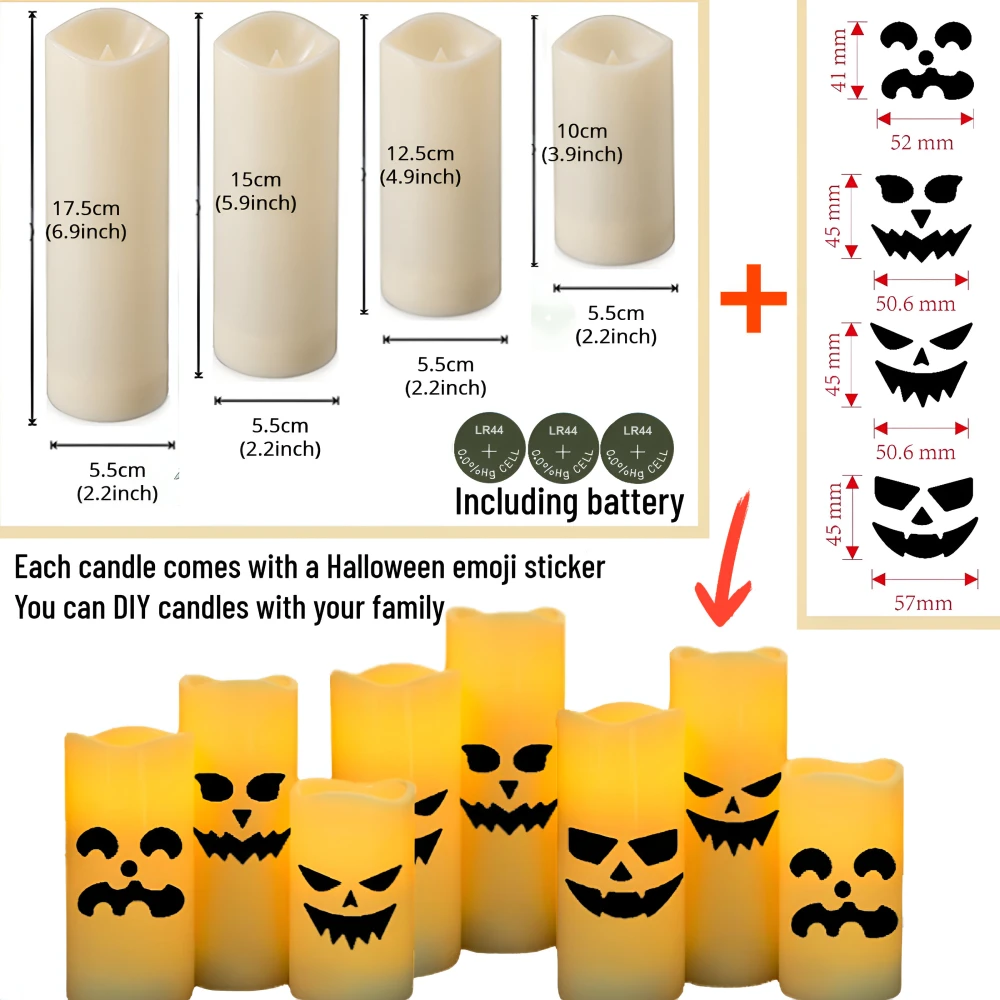 12-48pcs Halloween LED Ghost Flickering Candles with Remote and Timer - Image 5
