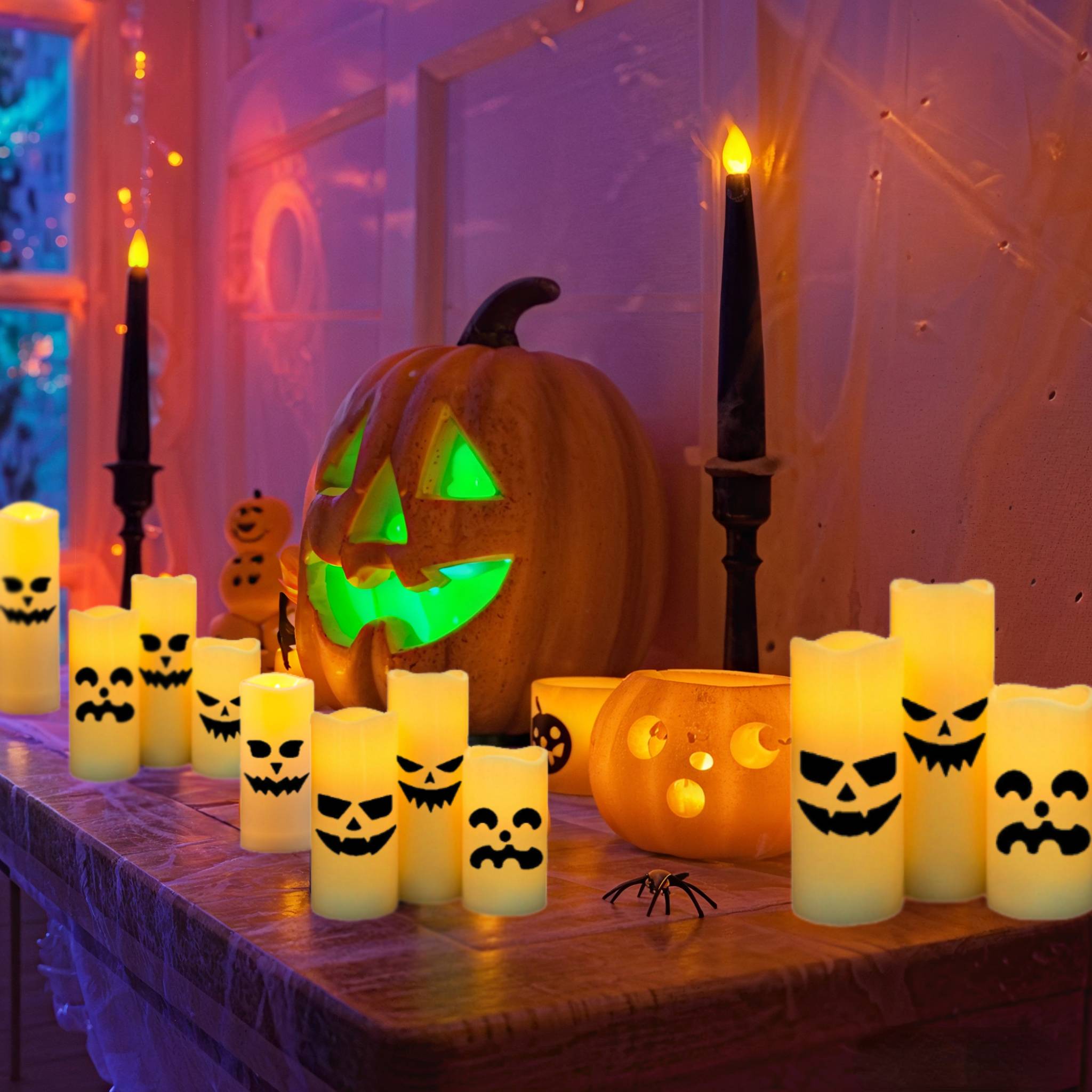 12-48pcs Halloween LED Ghost Flickering Candles with Remote and Timer - Image 2