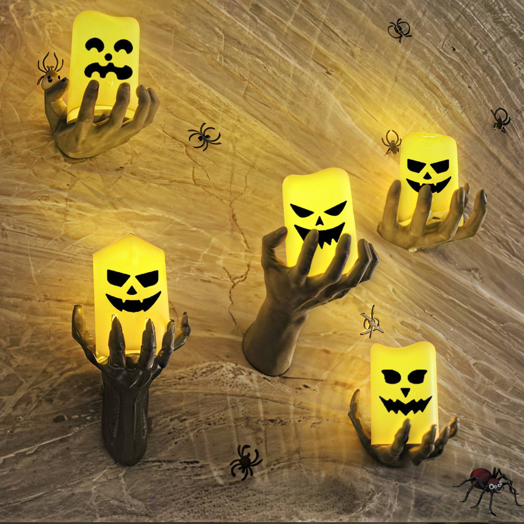 12-48pcs Halloween LED Ghost Flickering Candles with Remote and Timer - Image 3