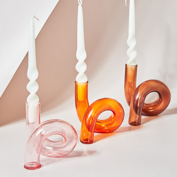 Clear Glass Flower Vase & Candle Holder - Elegant Wedding Centerpiece