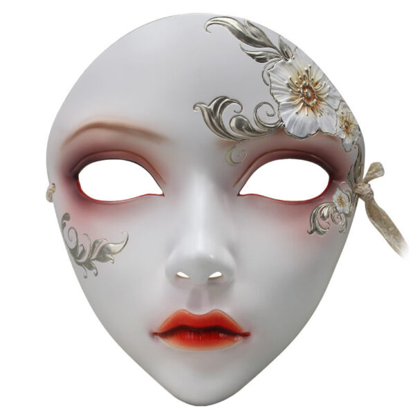 Elegant Hand-Painted Antique Han Suit Dressing Mask for Masquerade Events