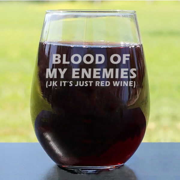 Blood of My Enemies Glass Mug – 11oz Funny Party Mug for Beer, Wine, and More
