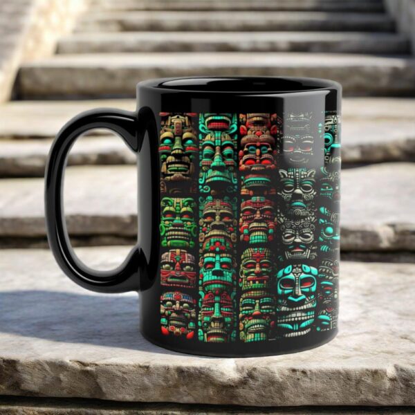 Mayan Stone Ceramic Coffee Mug - History Lovers Gift, 350ml Tea Cup