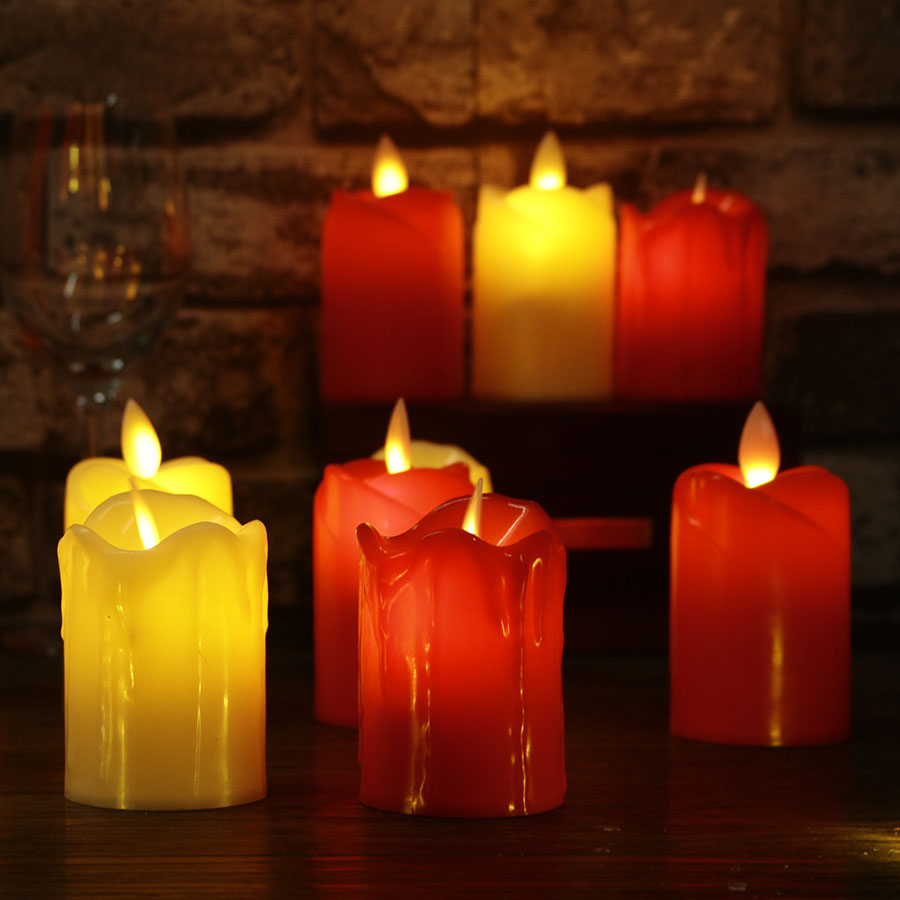 3pcs LED Flameless Candle Lights - Battery Operated, Safe for Home, Wedding & Party Decor