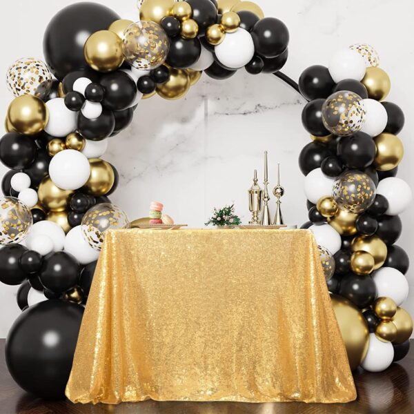 120x150CM Gold Sequin Tablecloth - Elegant Metallic Table Cover