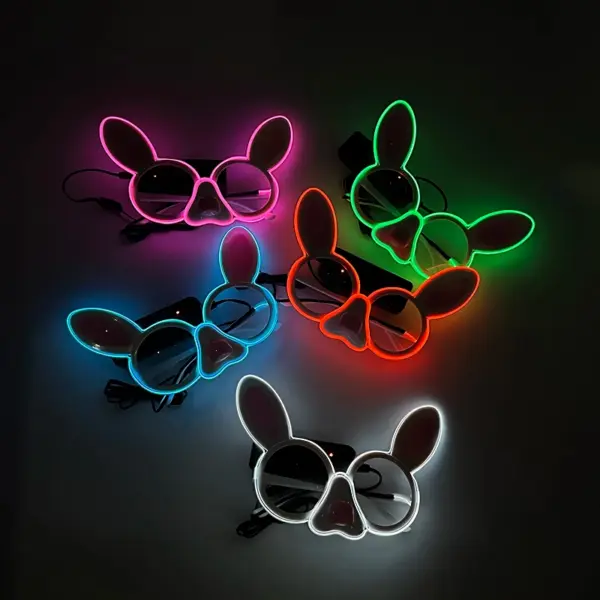 LED Rabbit Glowing Party Glasses – Light Up EL Wire Festival Shades