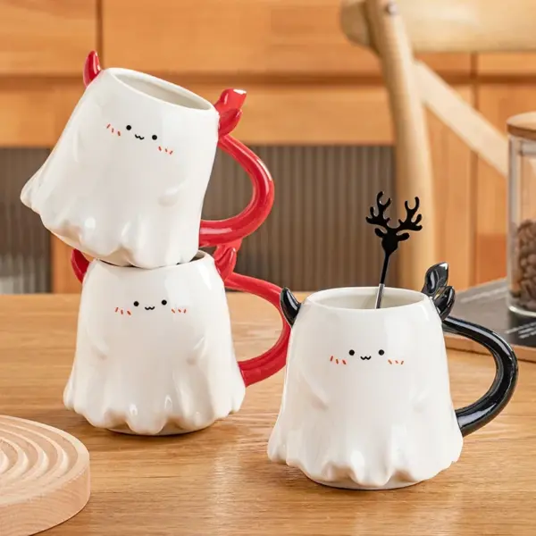 Halloween Devil Kids Ceramic Mug 500ml – Cute Cartoon Coffee & Milk Cup