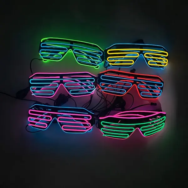 LED Neon Light Up Shutter Glasses for Parties and Festivals
