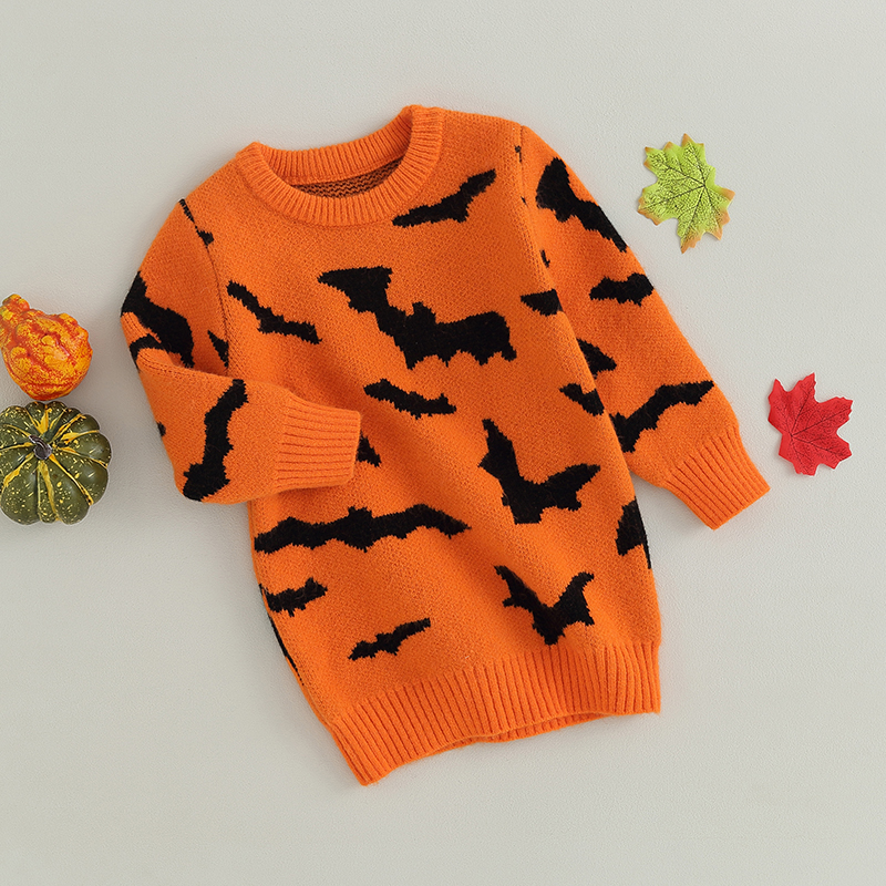 Kids Halloween Bat Sweater - Warm Crew Neck Pullover for Boys & Girls - Image 3