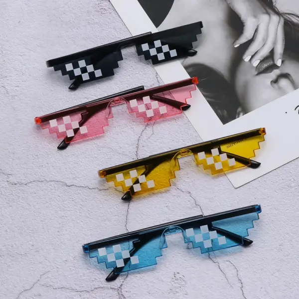 Deal With It Pixel Mosaic Sunglasses – Funny Retro Meme Glasses