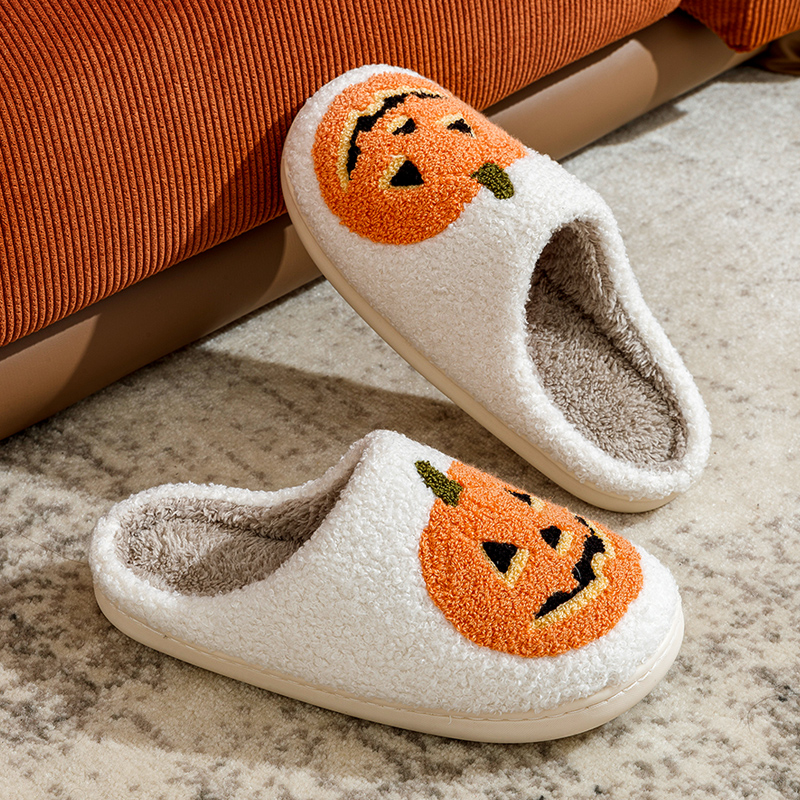 Women's Pumpkin Plush Slippers - Image 4