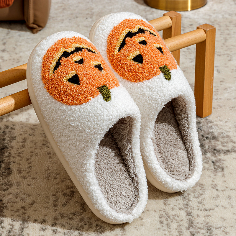 Women's Pumpkin Plush Slippers - Image 6