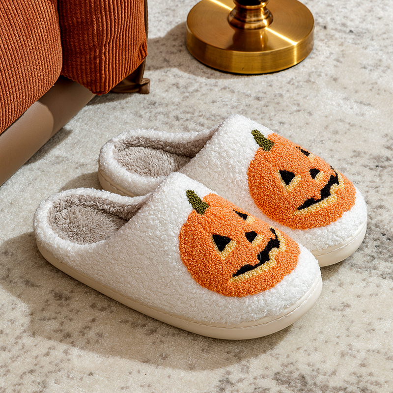 Women's Pumpkin Plush Slippers - Image 5