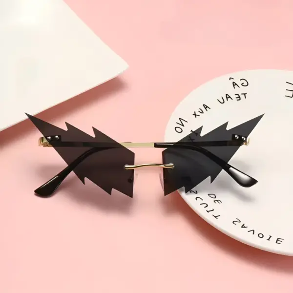 Flame Wave Rimless Steampunk Sunglasses Women UV400