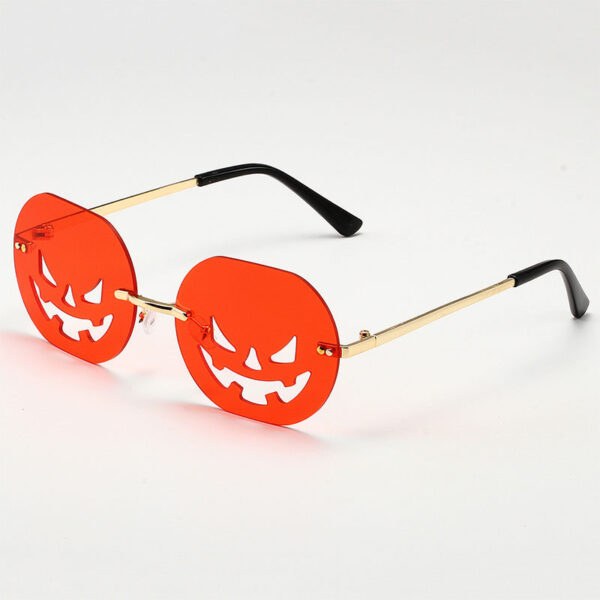 Halloween Pumpkin Sunglasses Oval Cutout Party Glasses for Men & Women